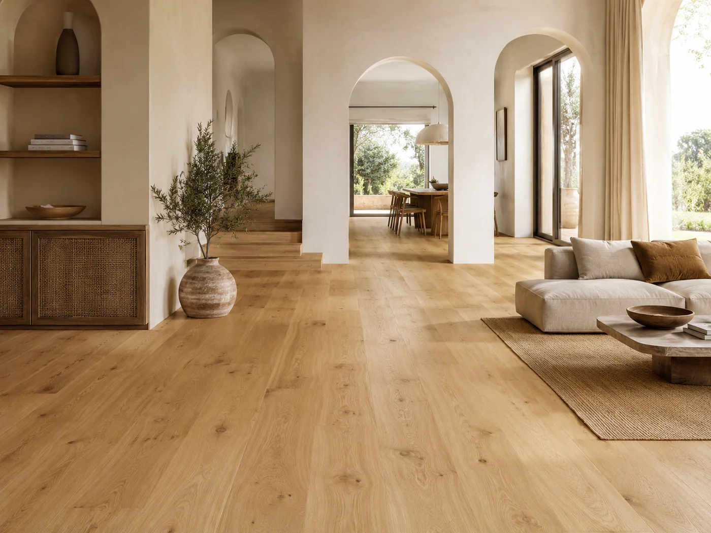 Pavimento cálido continuo en vivienda mediterránea